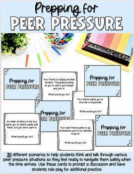 Preview of Peer Pressure Scenario Cards