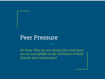 Preview of Peer Pressure Unit Plan PowerPoint with Do Nows and plan included