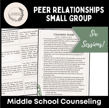 Preview of Peer Relationships - Middle School Small Group Counseling
