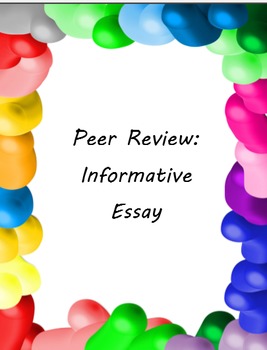 Preview of Peer Review Checklist: Informative Writing