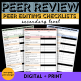 Peer Review Editing Checklists | Informative, Argumentative + Narrative