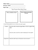 Peer Review Recording Sheet