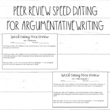 Peer Review Speed Dating Activity for Argumentative Essay 
