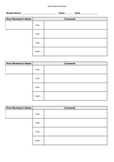 Peer Review Worksheet PDF Fillable Form (BW)