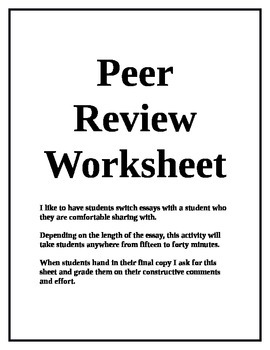 thesis peer review worksheet