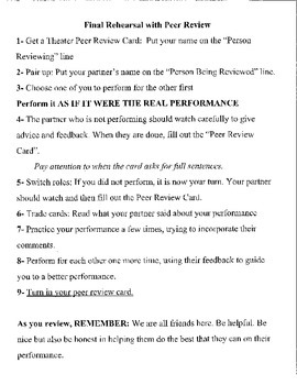 Preview of Peer Review for Student Performances