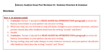 Peer-Revision: Sentence Structure & Grammar by Reading and Running