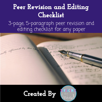 Preview of Peer Revision and Editing Checklist for Any Paper