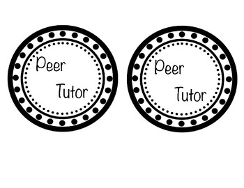 Preview of Peer Tutoring Badges