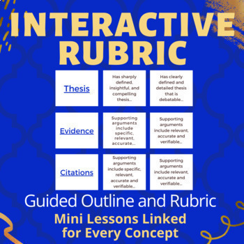 Preview of Peer and Self Editing | Interactive Rubric | Guided Outline