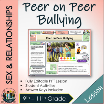 Preview of Peer on Peer Bullying Activities | Anti Bullying Prevention