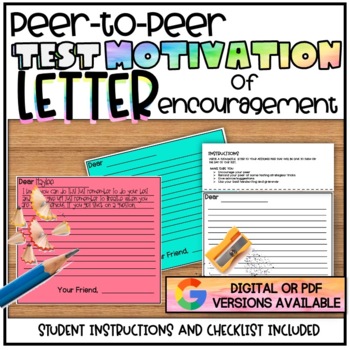 Preview of STATE TESTING Peer-to-Peer Encouragement Letter Bundle | Digital and PDF