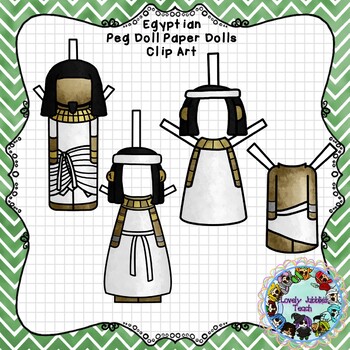 Preview of Peg Doll Paper Doll Clip Art: Egyptian
