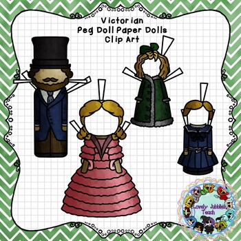 Preview of Peg Doll Paper Doll Clip Art: Victorian