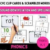 CVC clip cards to clip the initial, medial & final sound/u