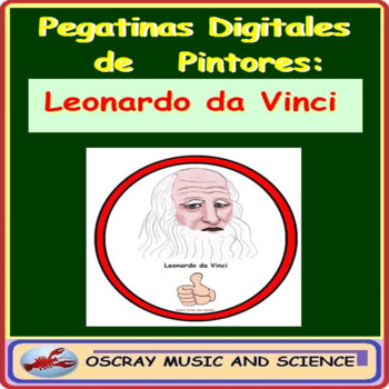 Preview of Pegatinas Digitales de Pintores, Leonardo da Vinci for Distance Learning