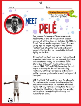 Preview of Pele, Soccer Prodigy, Reading Comprehension and Activities