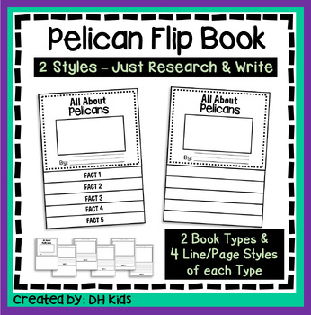 Preview of Pelican Report, Bird Flip Book, Science Research Project, Pelican Writing