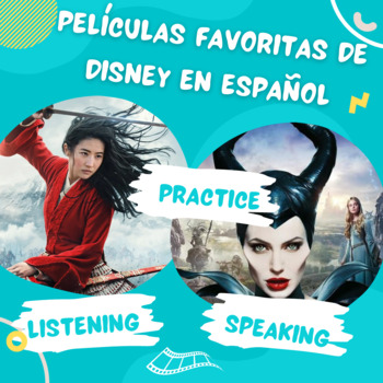 Preview of Películas Favoritas de Disney en Español-Develop listening & speaking skills