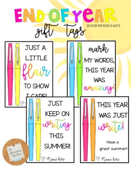 Multicolor Pen Gift Tags - Free Printable - WeAreTeachers