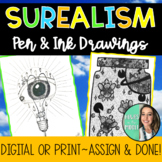 Pen & Ink Surrealism Drawing Unit - Art History - Engaging
