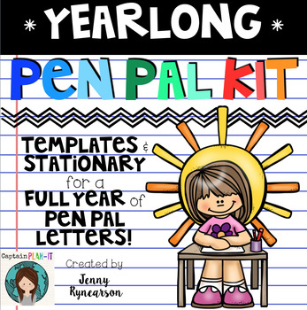 Preview of Pen Pal Letter Kit! Graphic Organizers and Stationary for the Whole School Year!