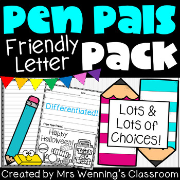 Preview of Pen Pals or Friendly Letter Writing Pack! Whole Year! (Differentiated for 1-5!)