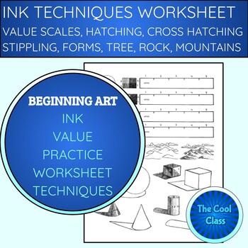 Pen and Ink Techniques Art Handout by Elsworth Designs