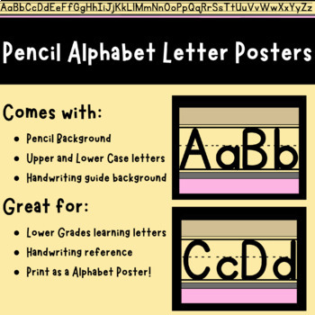 Preview of Pencil Alphabet Letter Posters