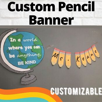 Preview of Pencil Banner (Letters, Numbers, Bulletin Board, Classroom Decor)