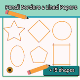 Pencil Borders Clip Art Frames and Lined Pages