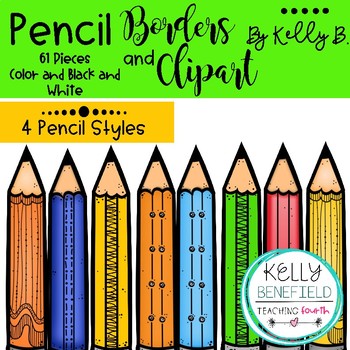 Preview of Pencil Borders and Pencils Clipart By Kelly B.
