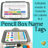 Pencil Box Name Tag Labels - Inside & Outside Labels - Editable