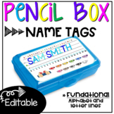 Pencil Box Name Tags - EDITABLE - Keep Students Social Distance -Phonics