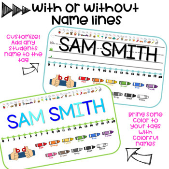 Pencil Box Name Tags - EDITABLE - Keep Students Social Distance -Phonics