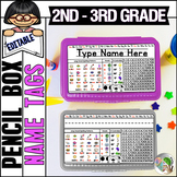 Pencil Box Name Tags Editable 2nd - 3rd Grade