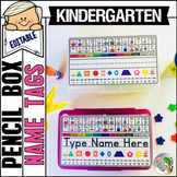 Pencil Box Name Tags Editable Kindergarten