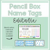Pencil Box Name Tags Editable Rainbow