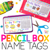 Pencil Box Name Tags | English & Spanish