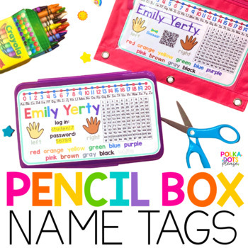 Preview of Pencil Box Name Tags | English & Spanish