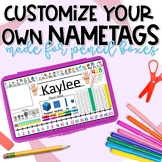 Pencil Box Name Tags Fully Customizable Editable Design Your Own