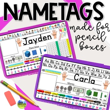 Preview of Pencil Box Name Tags | Name Plates For Primary Students Multiple Options