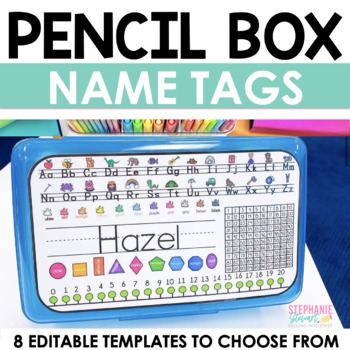 Pencil Box Name Tags by Stephanie 