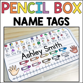 Preview of Pencil Box Name Tags | Student Supply Box Name Tags | Labels *Editable*