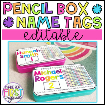 Preview of Pencil Box Name Tags: Supply Box (Editable)