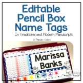 Pencil Box Name Tags in Primary Colors {EDITABLE}