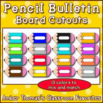 Preview of Pencil Bulletin Board Cutouts