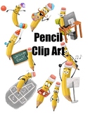 Pencil Character Clip Art