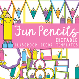 Pencil Classroom Theme Pack - Templates and Labels