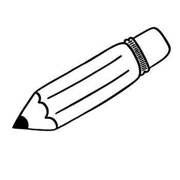 pencil black and white clipart